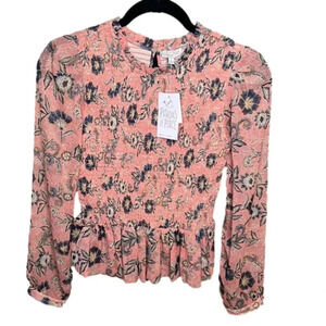 Patrons of Peace NWT Smocked Blouse Size S